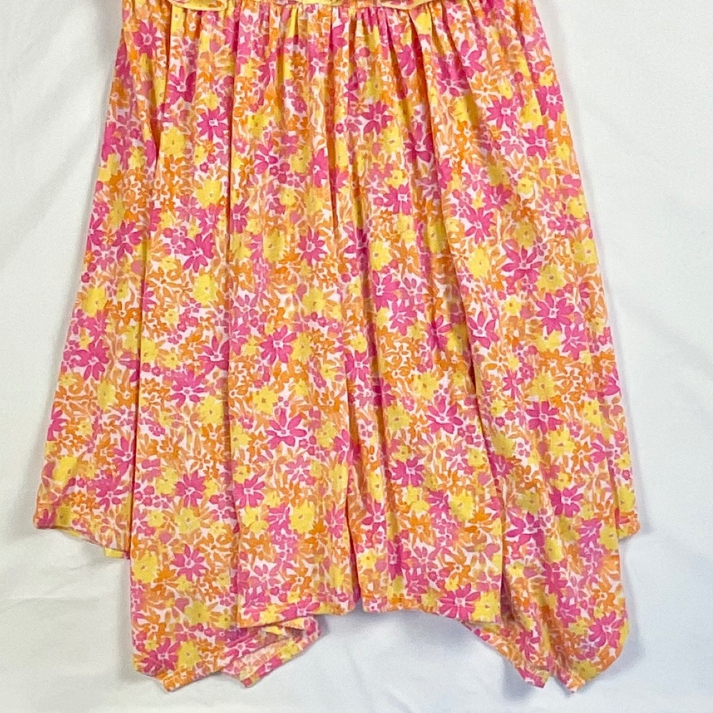 Jona Michelle Pink and Yellow Sundress with handkerchief hemline Size 10 - Picture 5 of 7